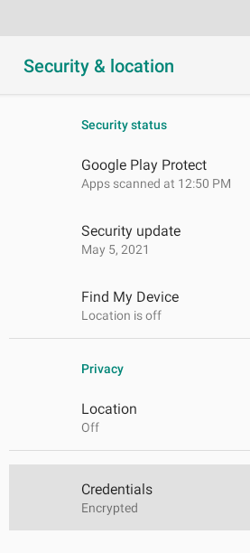 ChromeOS: click Credentials