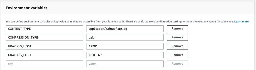 Defining Graylog environment variables
