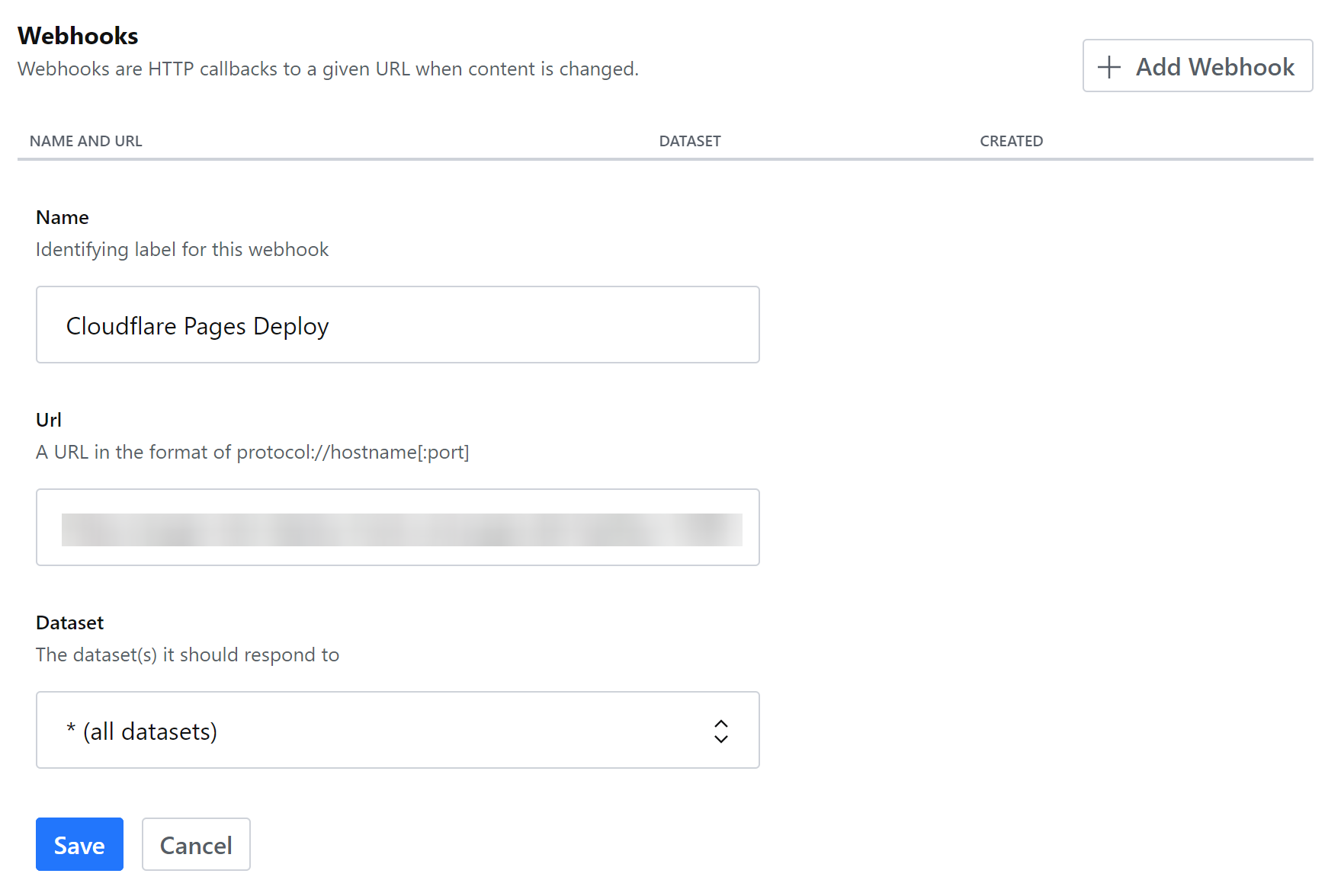 Adding a Deploy Hook Url Sanity’s dashboard